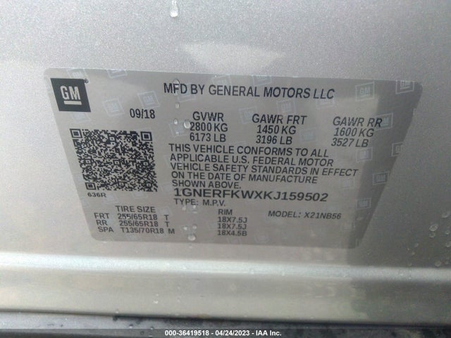 Chevrolet Traverse Ls 2019 1GNERFKWXKJ159502 Image 11
