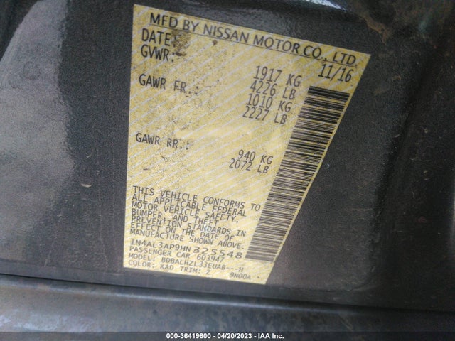Nissan Altima 2.5 Sr 2017 1N4AL3AP9HN325548 Image 11