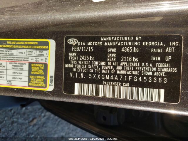 5XXGM4A71FG453363 KIA Optima Lx