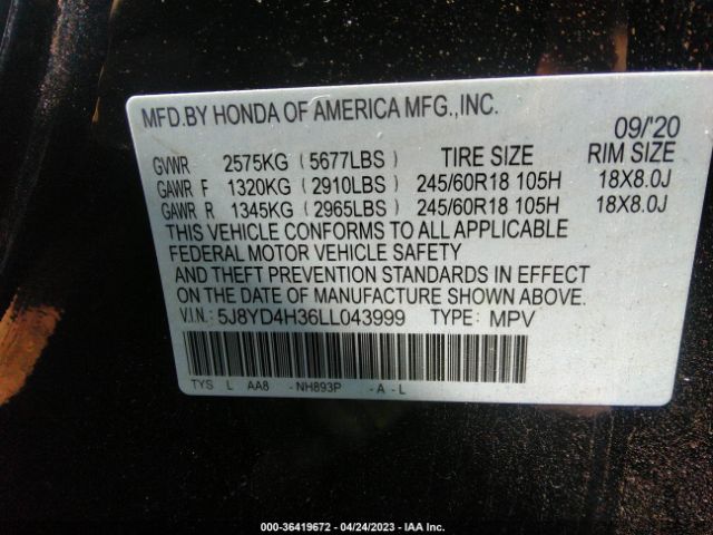 5J8YD4H36LL043999 Acura MDX