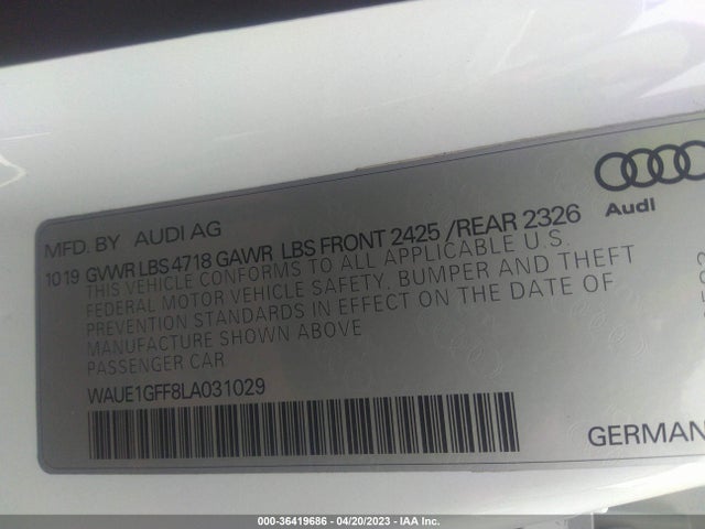 2020 Audi S3, VIN: WAUE1GFF8LA031029