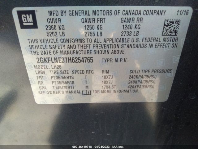 2GKFLNE37H6254765 GMC Terrain Sle