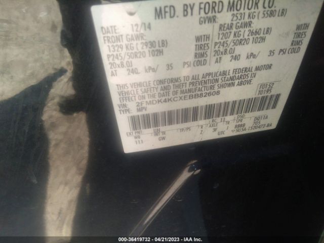 2FMDK4KCXEBB82608 Ford Edge Limited