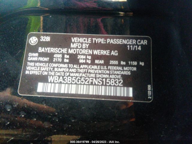 WBA3B5G52FNS15832 BMW 3 Series 328i Xdrive