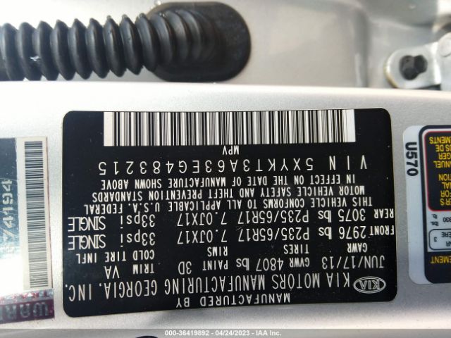 5XYKT3A63EG483215 KIA SORENTO LX