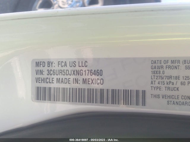 3C6UR5DJXNG176460 RAM 2500 Big Horn