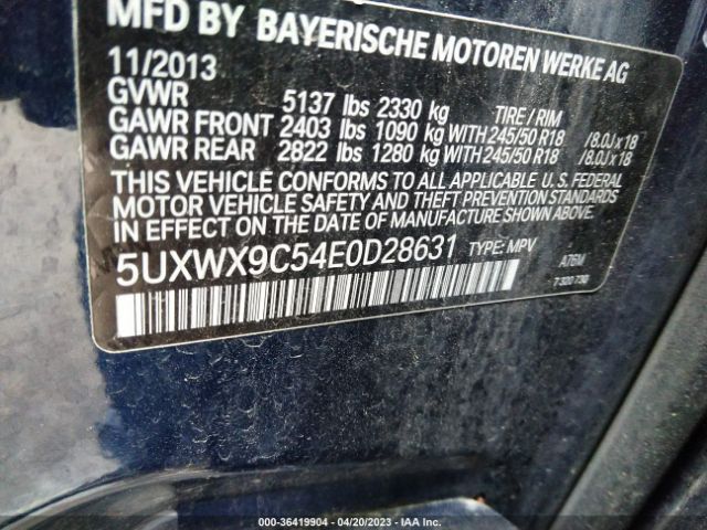 5UXWX9C54E0D28631 BMW X3 Xdrive28i