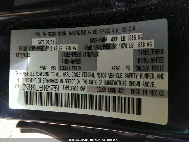 Mazda Mazda3 I Touring 2015 3MZBM1L75FM212651 Image 11