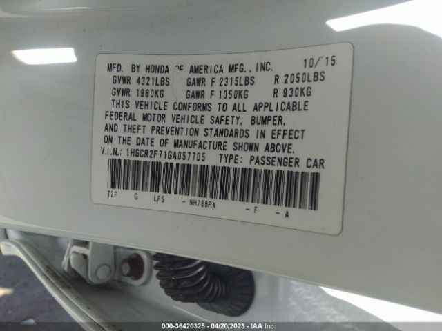 1HGCR2F71GA057705 Honda Accord Sedan Ex