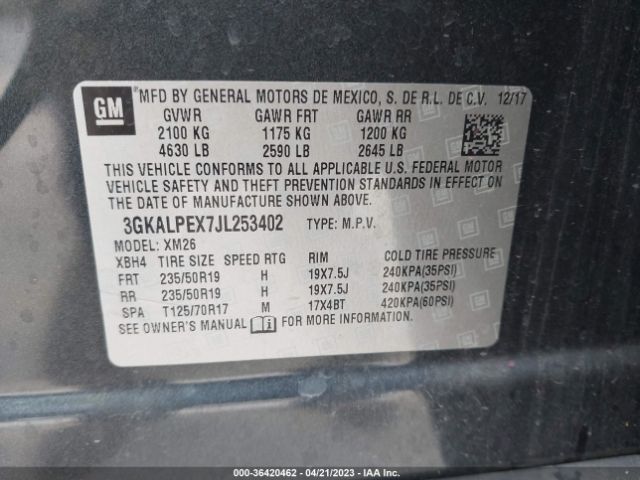 3GKALPEX7JL253402 GMC Terrain Slt