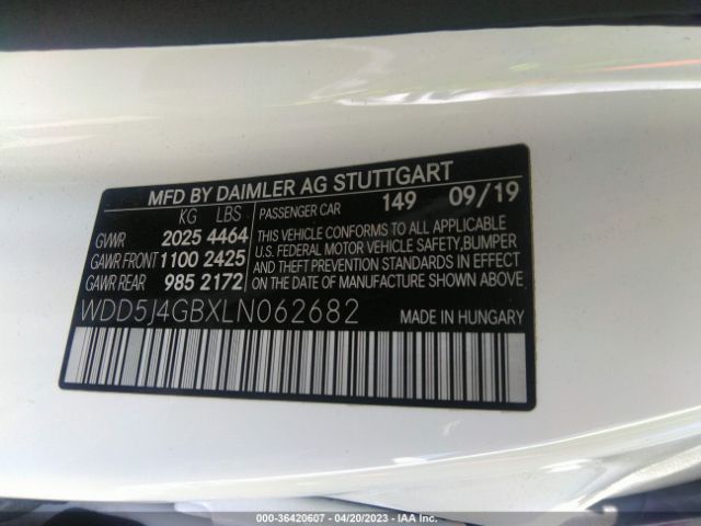 WDD5J4GBXLN062682 Mercedes-Benz Cla Cla 250