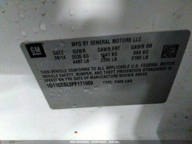 Chevrolet MALIBU LT 2015 1G11C5SL5FF171969 Image 10