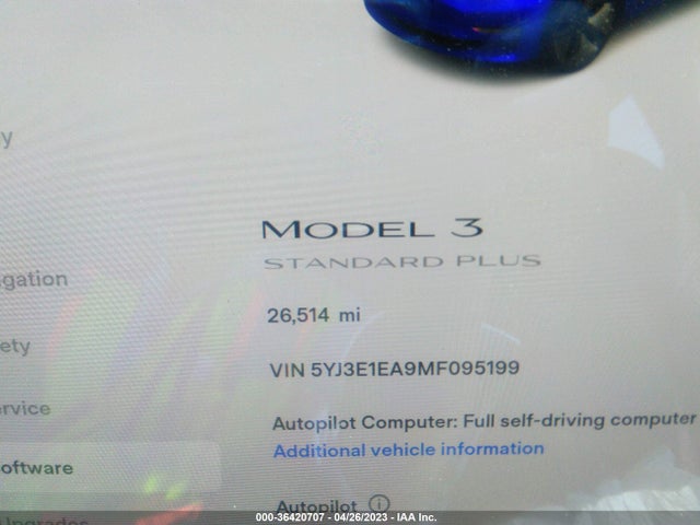 Tesla Model 3 Standard Range Plus 2021 5YJ3E1EA9MF095199 Image 7