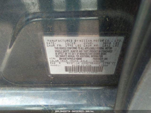 3N1AB7AP6EL610890 Nissan SENTRA SL