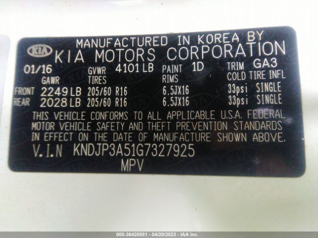 KNDJP3A51G7327925 KIA SOUL +