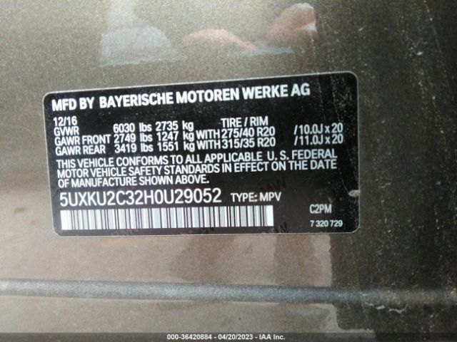 5UXKU2C32H0U29052 BMW X6 Xdrive35i