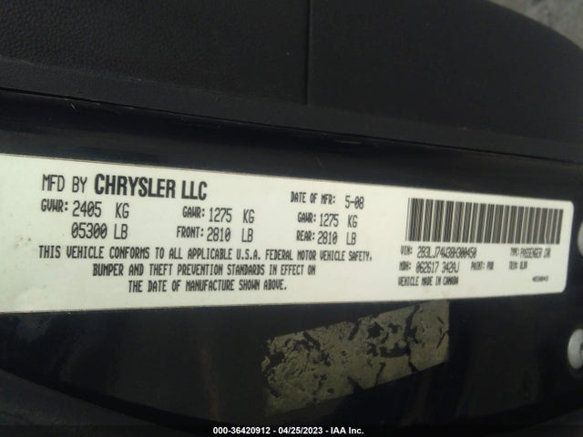 2008 DODGE CHALLENGER SRT8 VIN: 2B3LJ74W38H300450