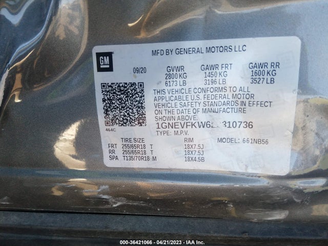Chevrolet Traverse Ls 2020 1GNEVFKW6LJ310736 Image 9