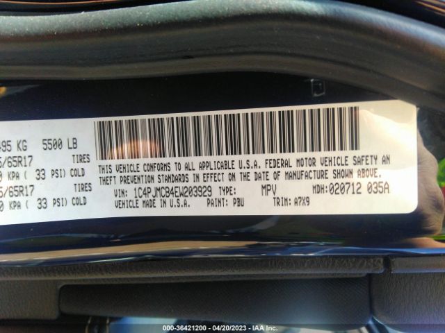 1C4PJMCB4EW203929 Jeep Cherokee Latitude