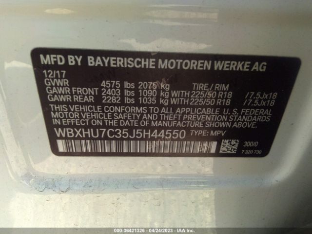 WBXHU7C35J5H44550 BMW X1 Sdrive28i