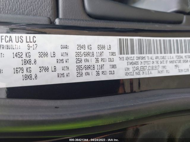 1C4RJEBG7JC181917 Jeep Grand Cherokee Limited