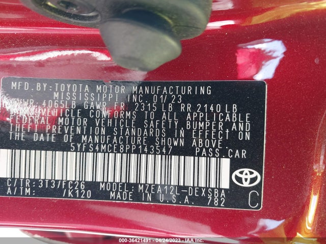 Toyota COROLLA SE 2023 5YFS4MCE8PP143547 Image 9