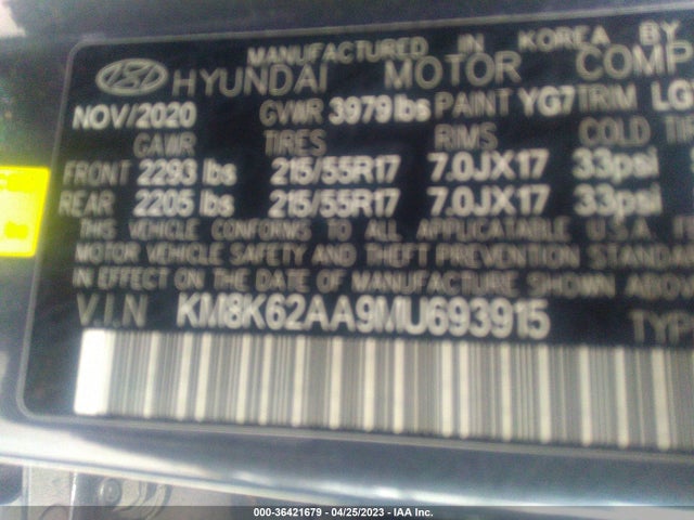 Hyundai Kona Sel Plus 2021 KM8K62AA9MU693915 Image 10