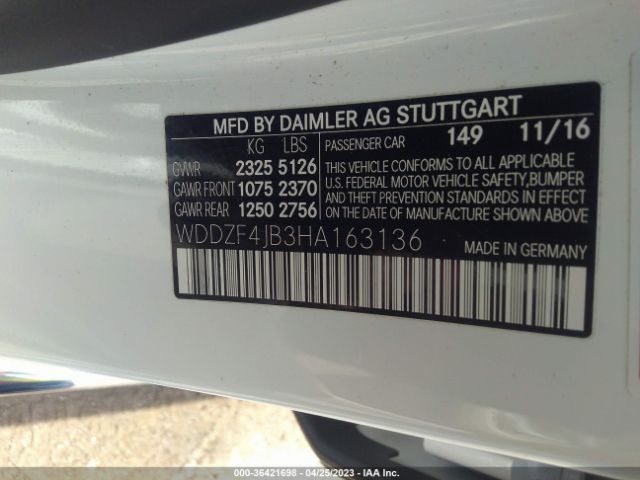 WDDZF4JB3HA163136 Mercedes-Benz E-class E 300