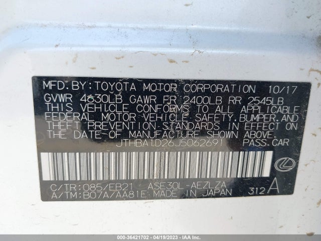 Lexus Is Is 300 2018 JTHBA1D26J5062691 Image 10