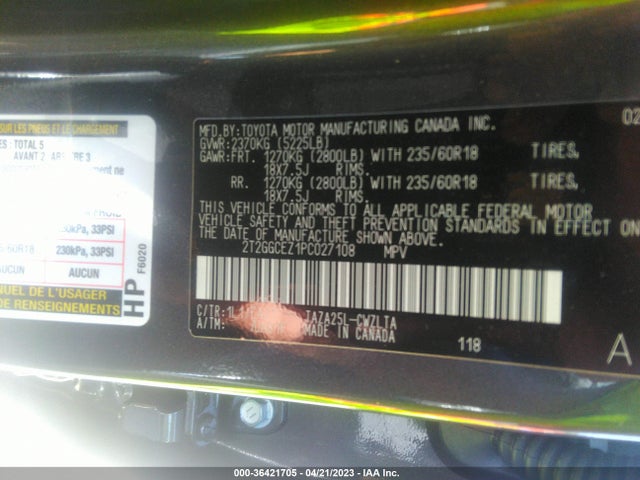 2023 Lexus NX, VIN: 2T2GGCEZ1PC027108