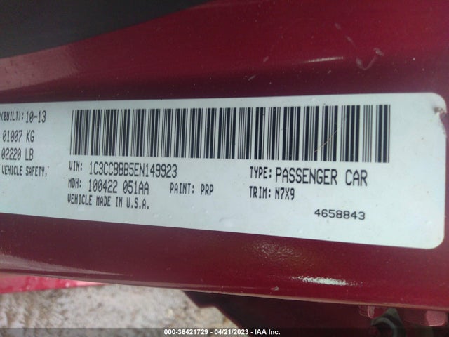 1C3CCBBB5EN149923 Chrysler 200 Touring