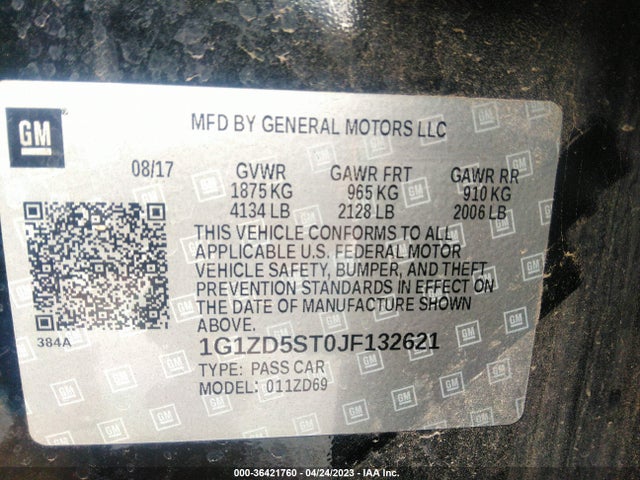 Chevrolet MALIBU LT 2018 1G1ZD5ST0JF132621 Image 10