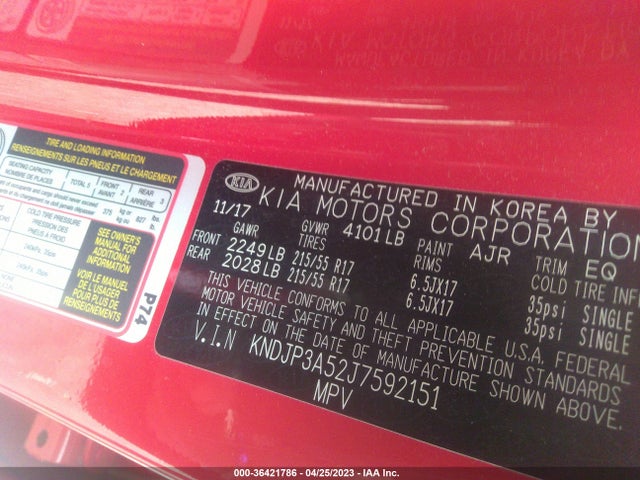 2018 KIA SOUL VIN: KNDJP3A52J7592151
