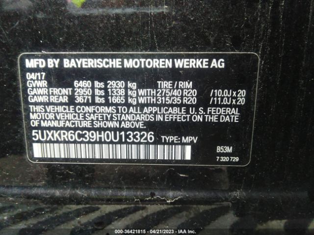 5UXKR6C39H0U13326 BMW X5 Xdrive50i