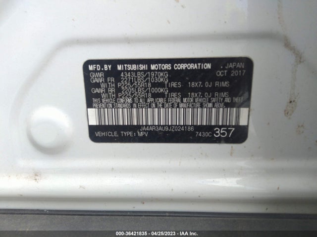 JA4AR3AU9JZ024186 Mitsubishi Outlander Sport 2.0