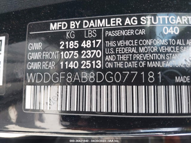 2013 MERCEDES-BENZ C-CLASS C 300 VIN: WDDGF8AB8DG077181