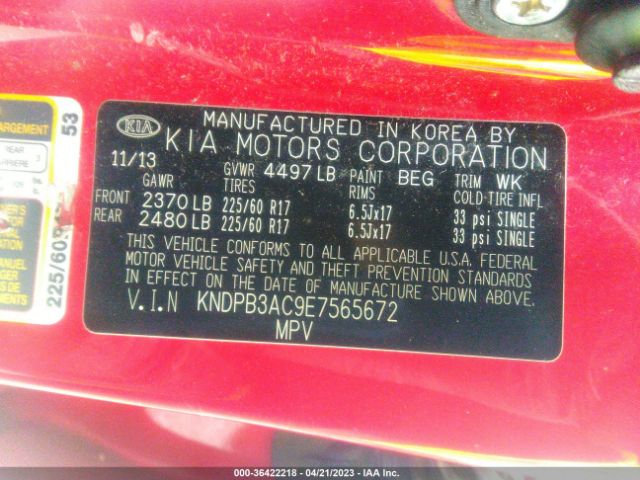 KNDPB3AC9E7565672 KIA Sportage Lx