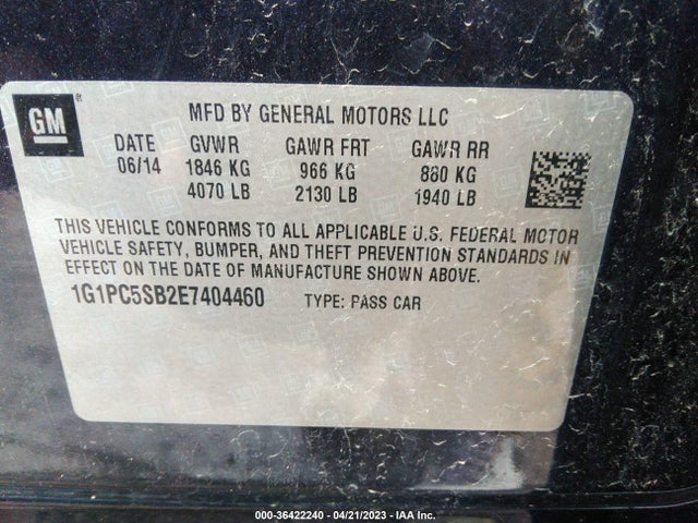 Chevrolet Cruze 1lt 2014 1G1PC5SB2E7404460 Image 10