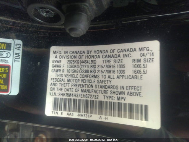 Honda CR-V LX 2014 2HKRM4H37EH672732 Image 9