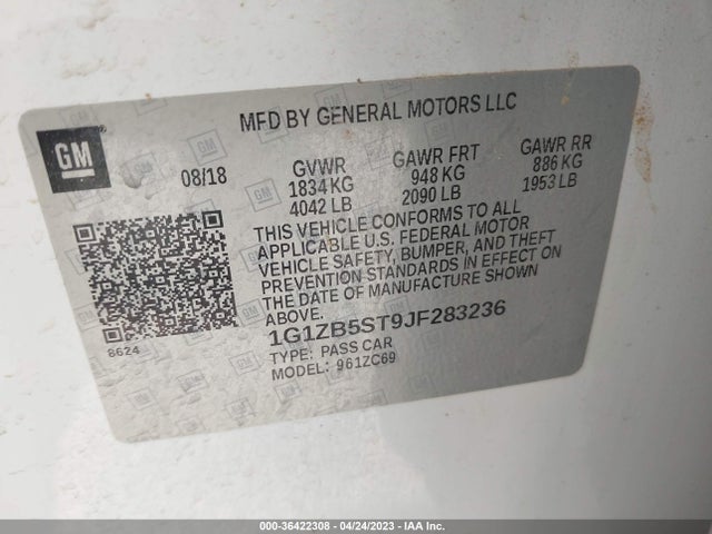 Chevrolet MALIBU LS 2018 1G1ZB5ST9JF283236 Image 10