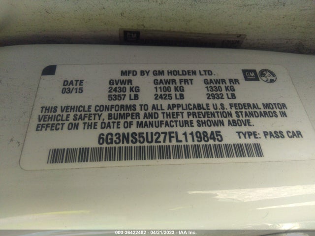 2015 Chevrolet Caprice, VIN: 6G3NS5U27FL119845