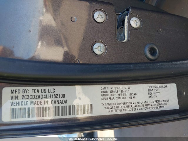 Dodge Challenger Sxt 2020 2C3CDZAG4LH182100 Image 11
