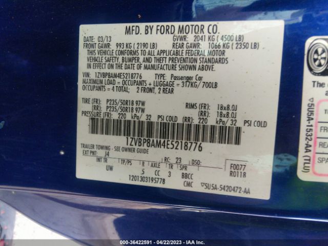 1ZVBP8AM4E5218776 Ford Mustang V6