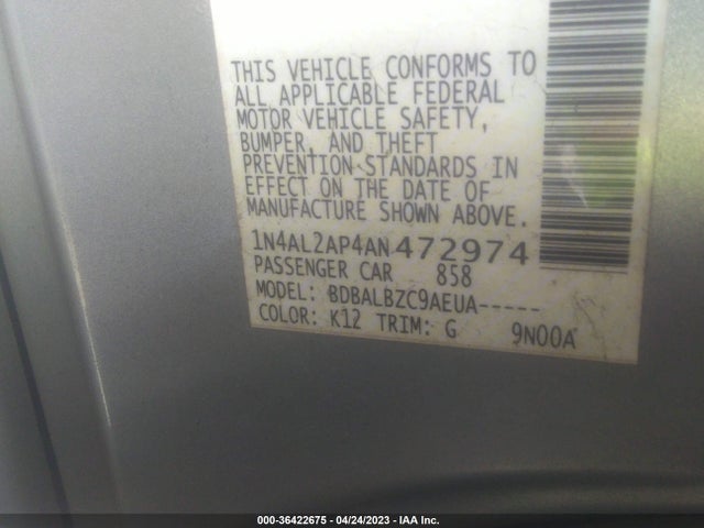 2010 NISSAN ALTIMA 2.5 S VIN: 1N4AL2AP4AN472974