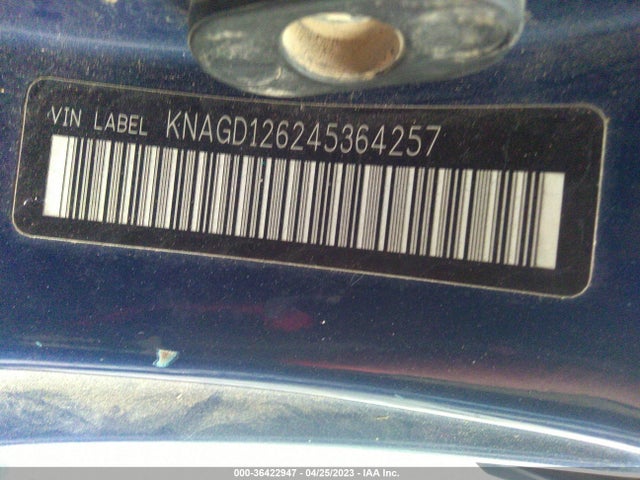 2004 KIA OPTIMA LX/EX VIN: KNAGD126245364257