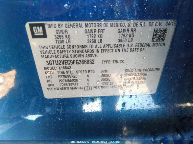 3GTU2VEC9FG366832 GMC Sierra 1500 Slt