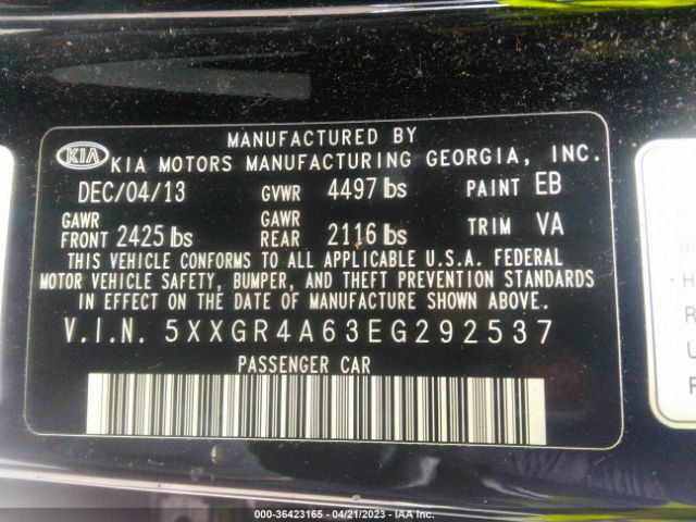 5XXGR4A63EG292537 KIA Optima Sx Turbo