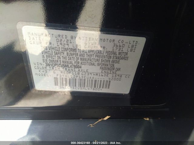 3N1CP5CV5ML478004 Nissan KICKS SV