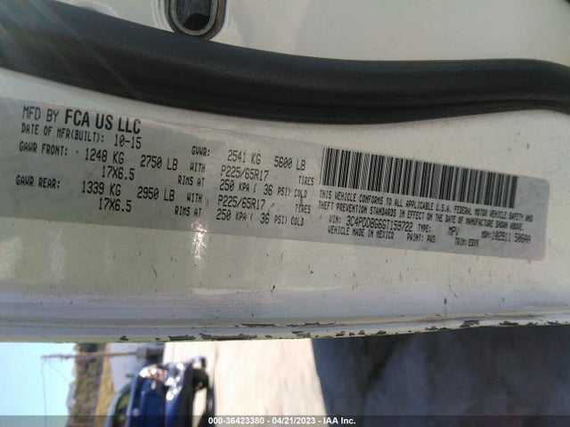 Dodge Journey Sxt 2016 3C4PDDBG6GT159722 Image 9