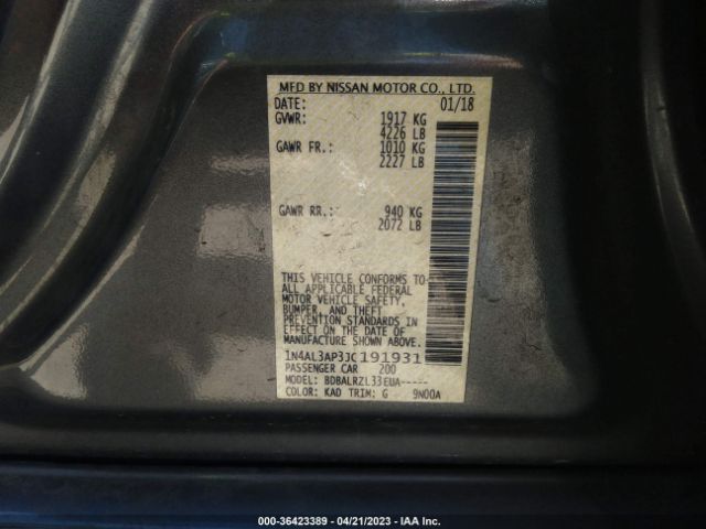 1N4AL3AP3JC191931 Nissan Altima 2.5 Sl